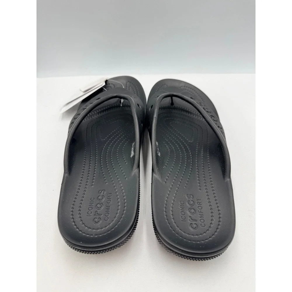 Crocs Baya II Flip Sandals Unisex M10 W12 Black New Thong Slides 208192-001
